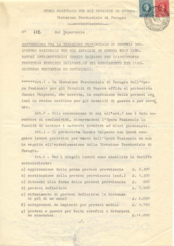 Un vecchio contratto con l’Opera Nazionale Invalidi di Guerra datato 1966